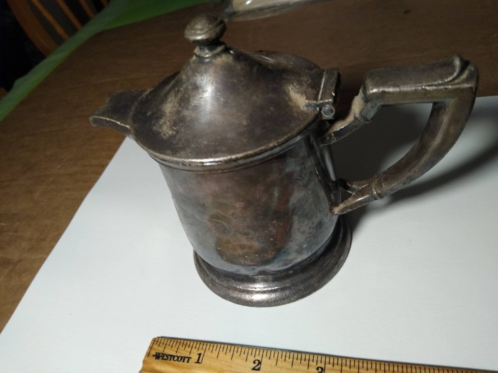 Antique Silver Creamer with hinged top from International Silver Co.