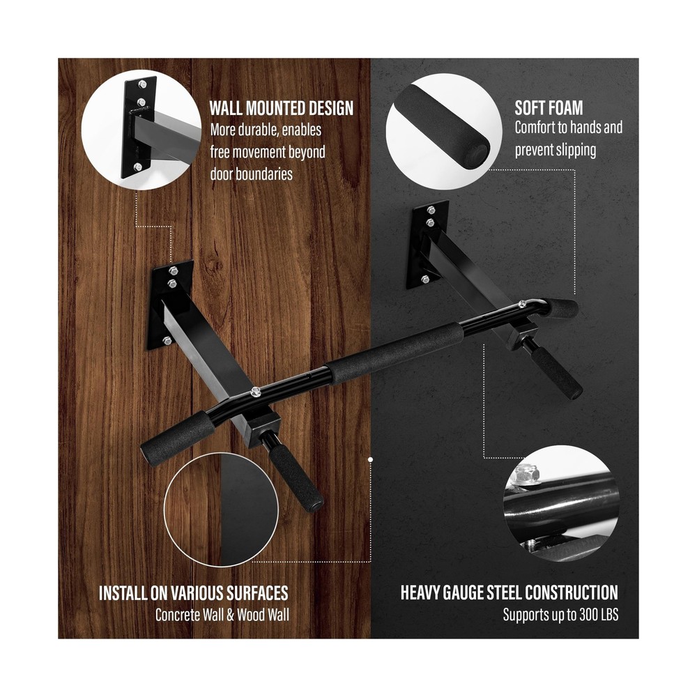 Yes4All Pull Up Bar Wall Mounted - Multifunctional Wall Mounted... FAST USA SHIP