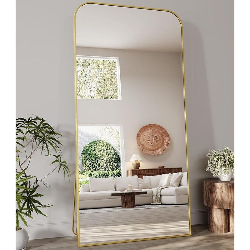 Full Length Mirror Adjustable Stand HD Glass Rectangular Frame Home Decor New