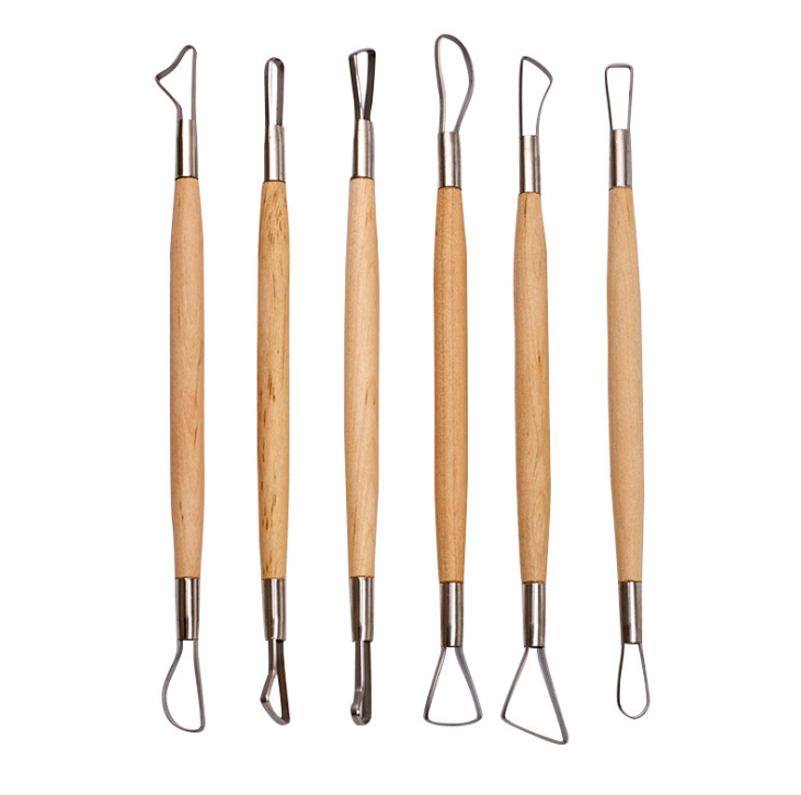 6Pcs Clay Tools Pottery Ceramic Sculpting Tools Carving Ribbon Wire End Loop Set