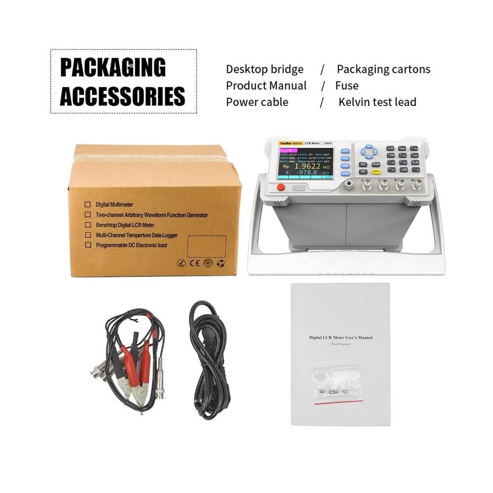 RuoShui 4090 Digital LCR Meter 10-100KHz Desktop Capacitance Resistance Imped...