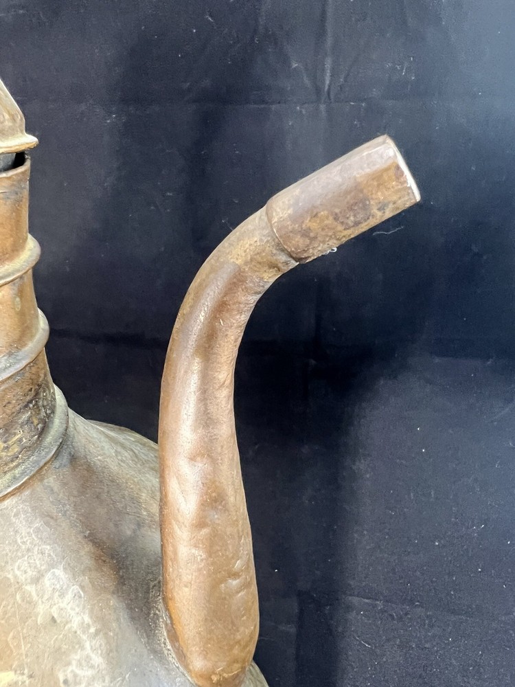 Antique Copper Middle Eastern Dallah Hammered Rustic Pitcher Pot Patina Handle