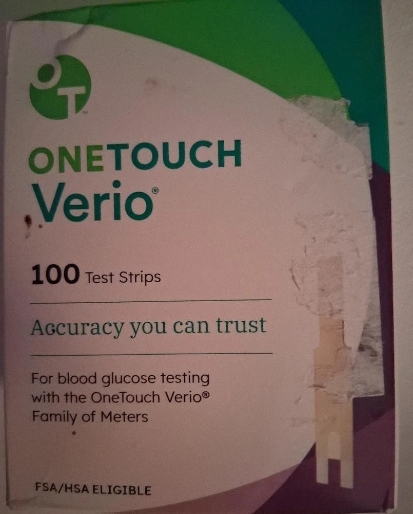 OneTouch Verio Diabetic Test Strips 100 count Exp 3/31/2027