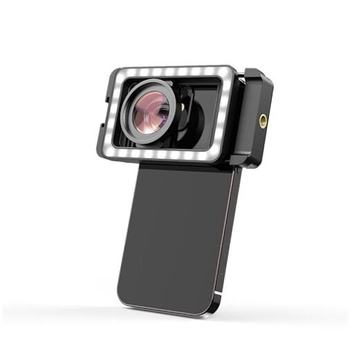15X Macro Lens for iPhone with LED Fill Light, Samsung, Android Phone