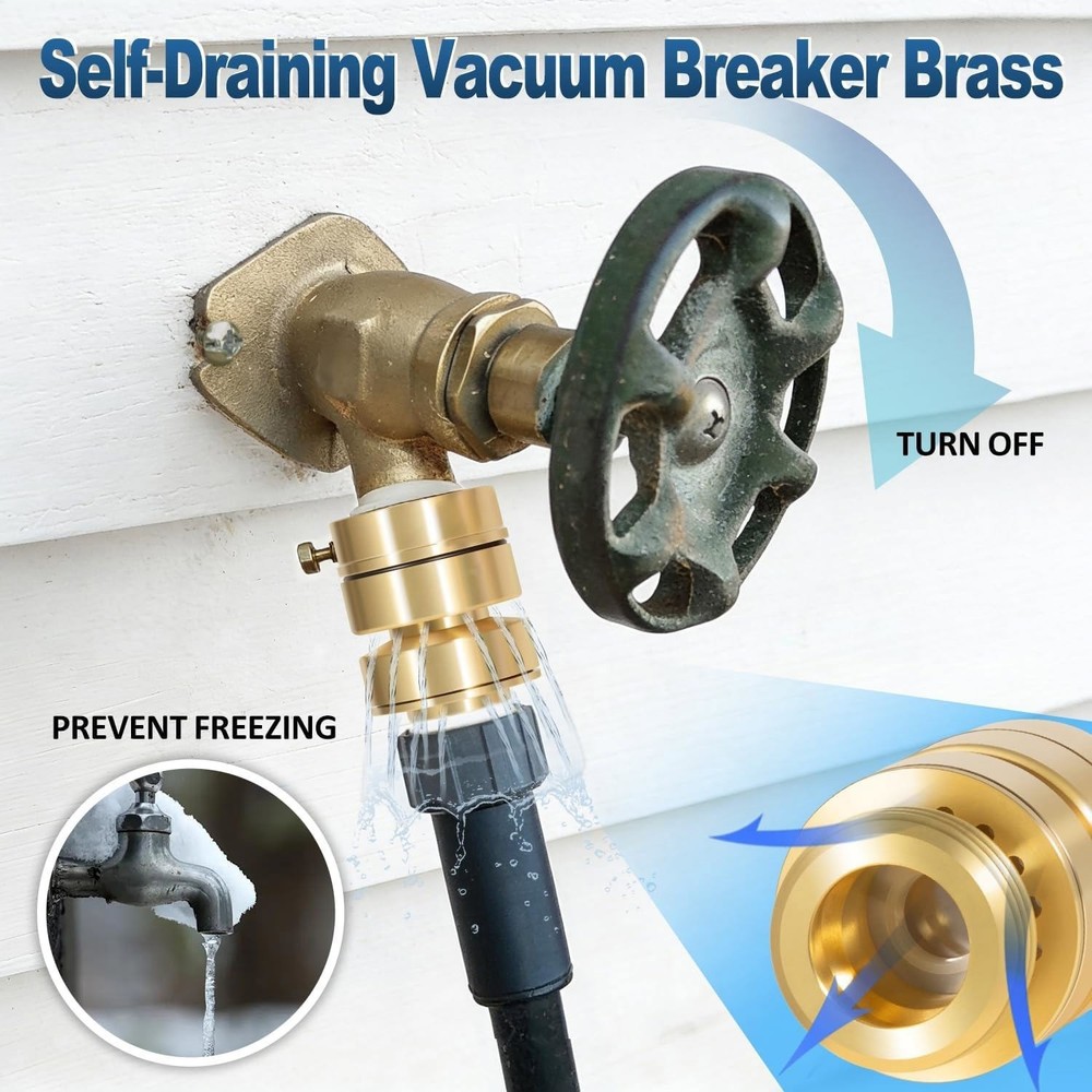PK1400 3/4"Hose Thread Self-Draining Vacuum Breaker Connector Backflow Preventer