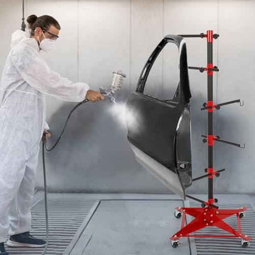 Panel Tree Automotive Paint Stand with 6 Hook Levers, 47 Inch Panel Holder
