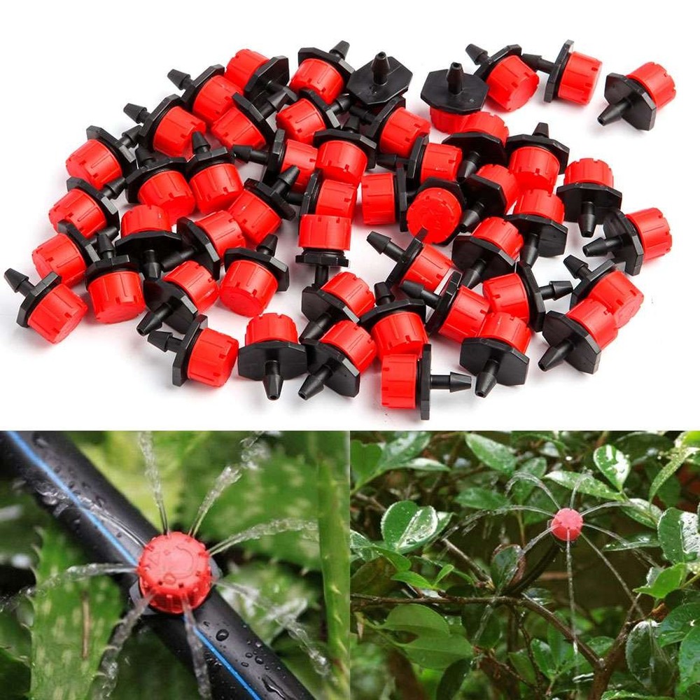 100X Adjustable Emitter Dripper Micro Drip Irrigation Sprinkler Watering System