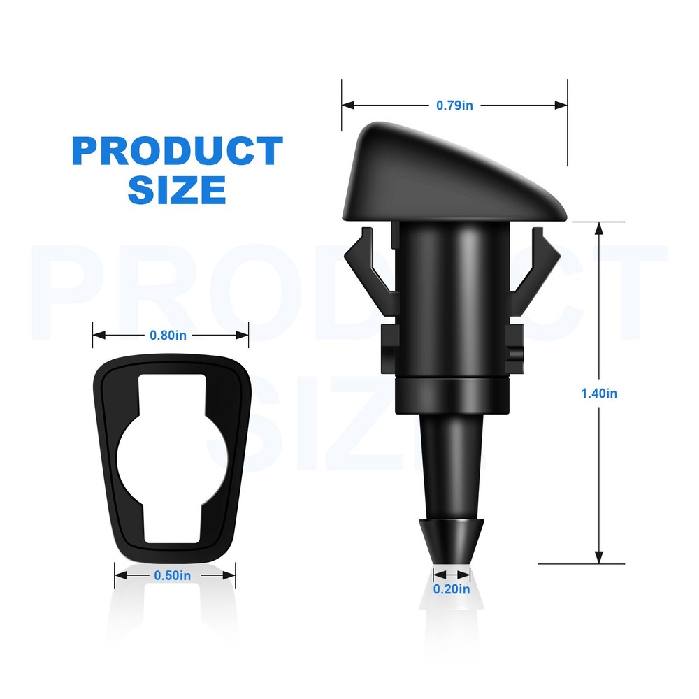 Set /2pcs Windshield Washer Fluid Spray Nozzle For Dodge Grand Caravan 2008-2017