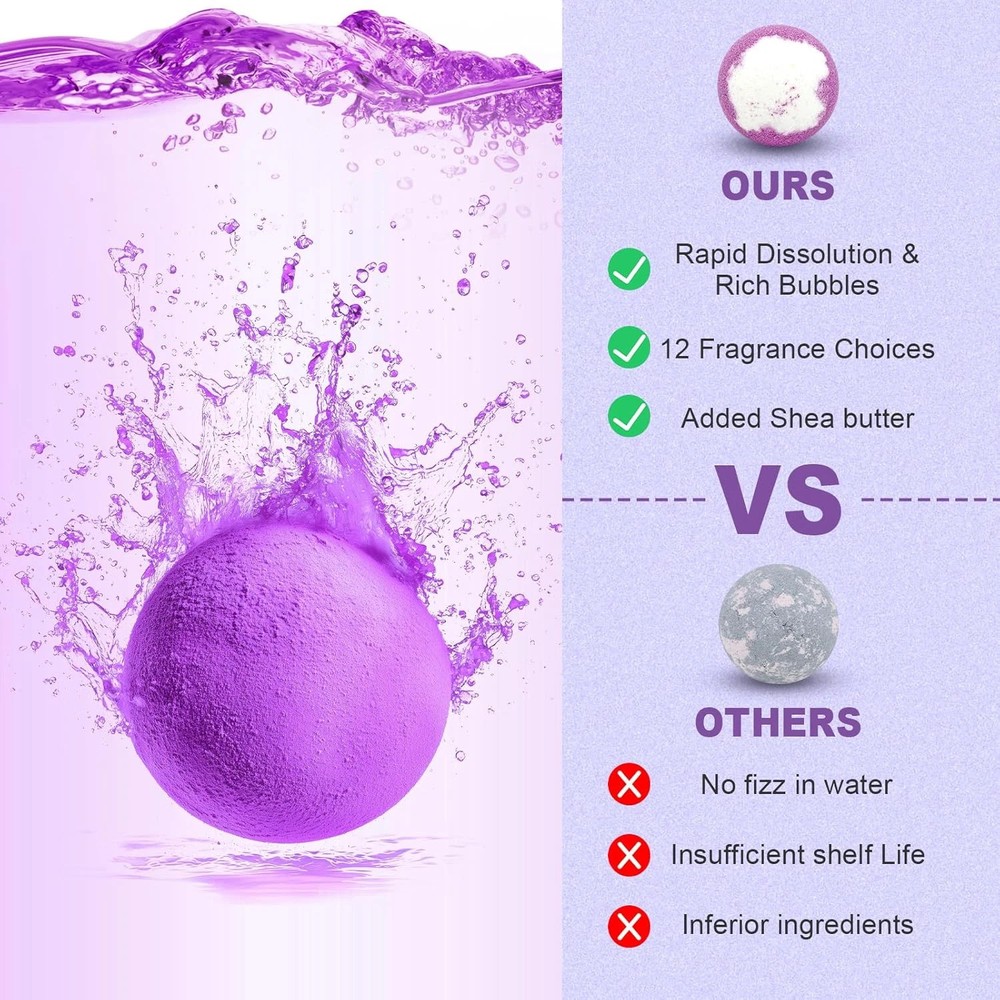 Bath Bombs for Women Gift Set 12 Pack Natural Relaxing Bath Bombs for Her