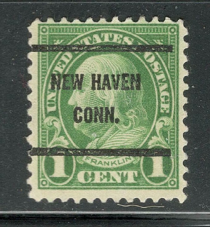 Sc # 632 ~ 1 cent Franklin Issue, Precancel, NEW HAVEN CONN.