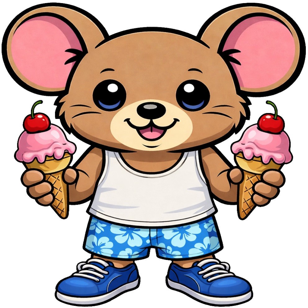 30 Custom Ice Cream Mouse Personalized Address Labels