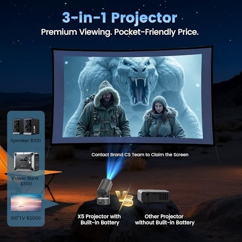 Projector with WiFi and Bluetooth, Mini Portable Projector with Built color 2