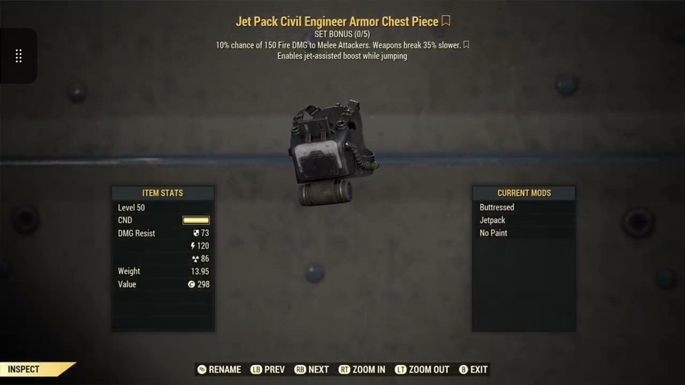 (Xbox) Civil Engineer Armor With Jet pack - Full Set Fully Modded