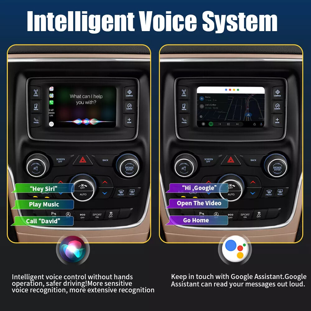 Wireless CarPlay Android Auto Kit For Jeep Cherokee,Grand Cherokee, Compass.....