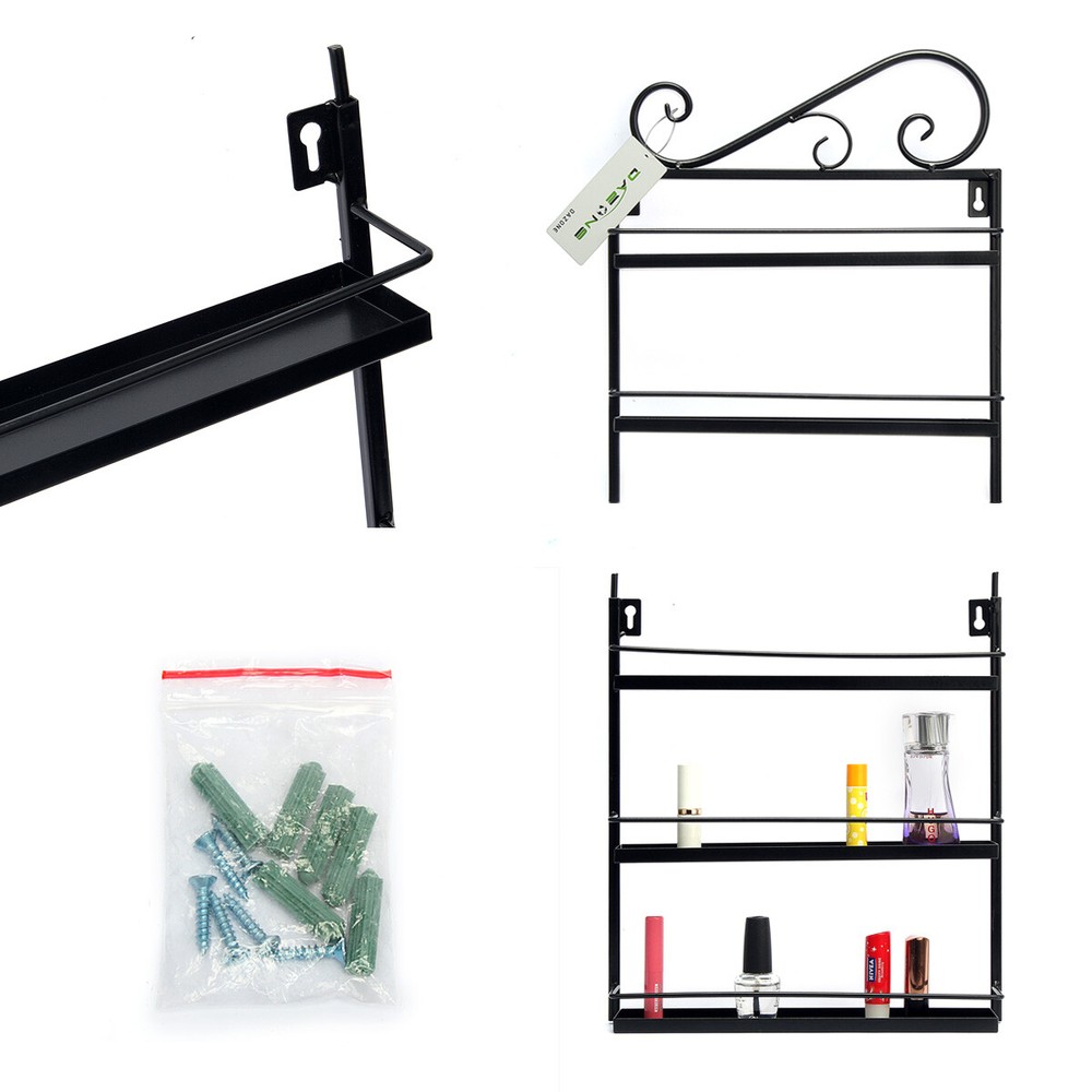 5 Metal Tier Nail Polish Rack Wall Mounted Display Organizer Holder Stand Assemb