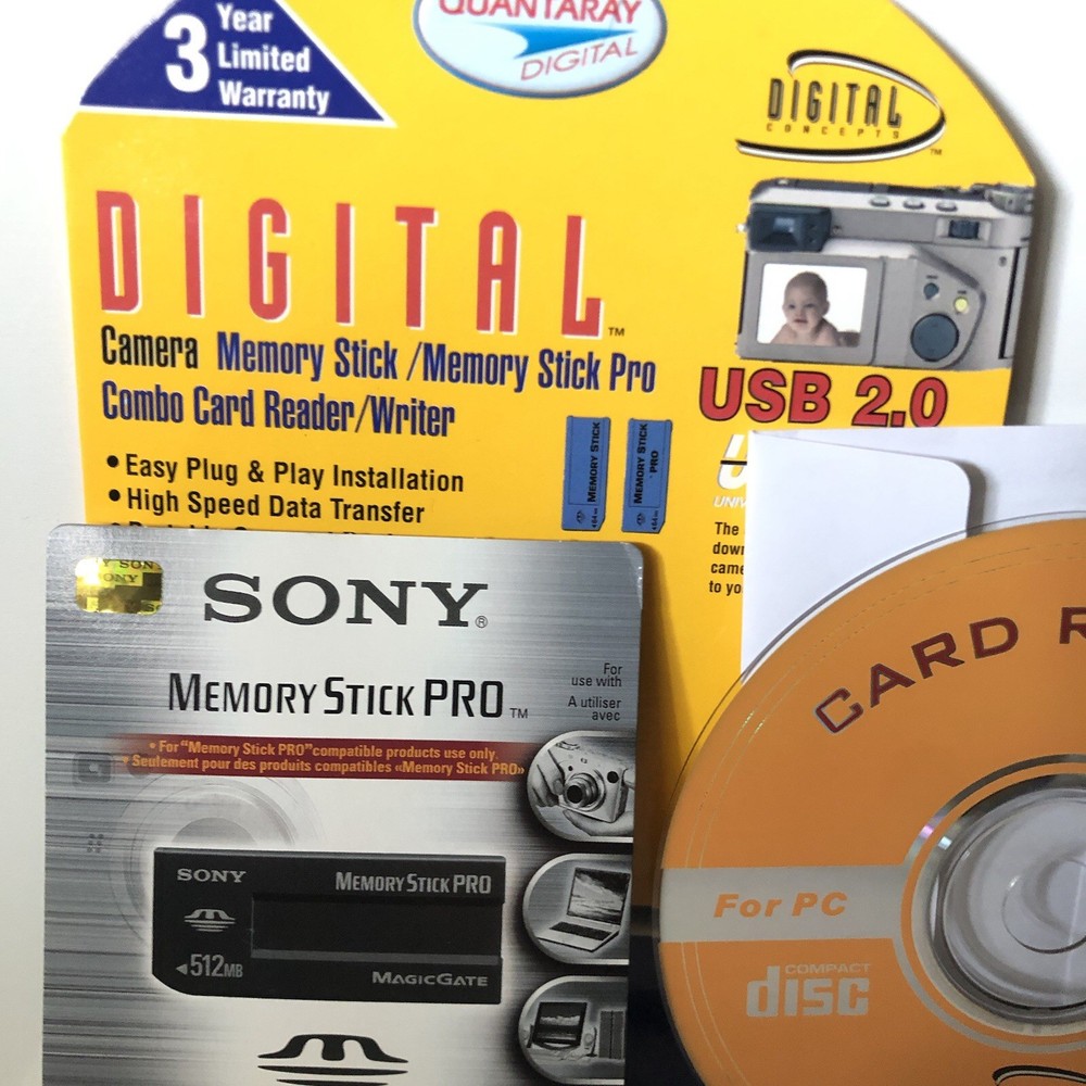 Sony Memory Stick Pro 32 MB Magic Gate Card Reader CD Disc