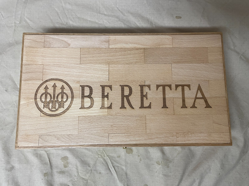 Hand Crafted Beretta Solid wood Storage boxes, gun case, display box.