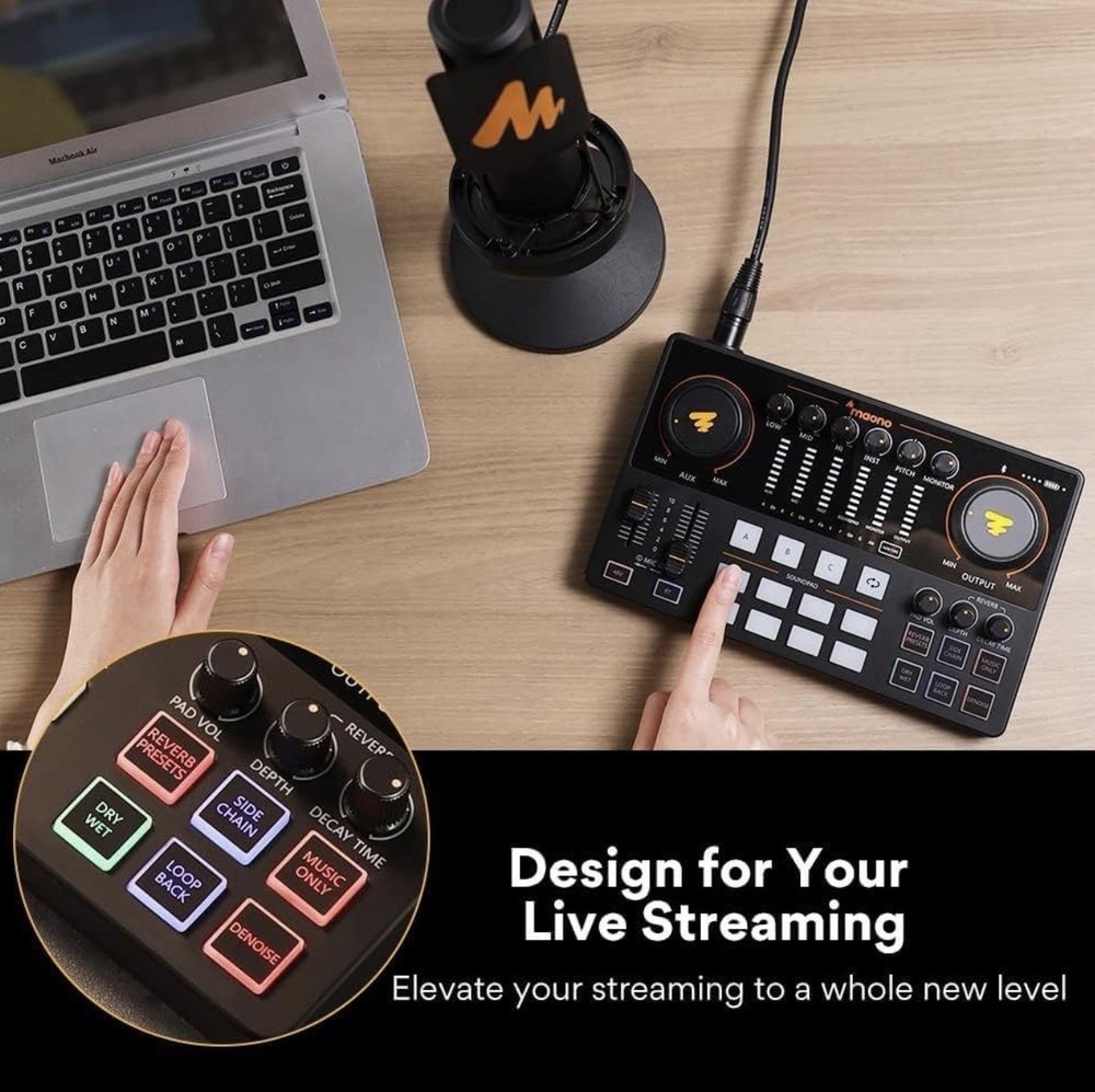 Maono MaonoCaster E2 Podcast Bundle Dynamic Microphone USB Audio Interface