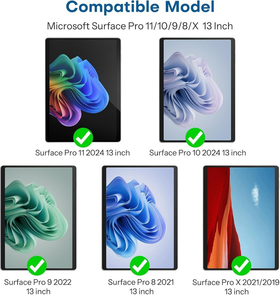 2 Pack] Protector for Surface Pro 11 2024/Microsoft Surface Pro 9/Surface Pro...