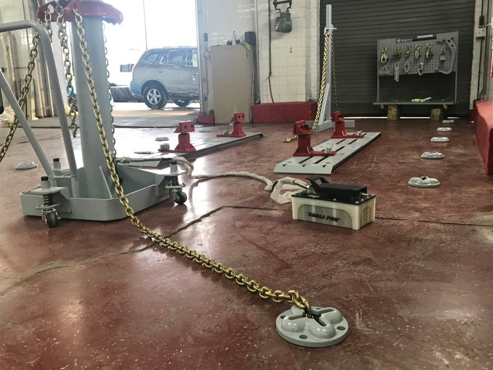 Auto Body Drive On Flat Rack Floor System Complete 10 TON Puller FREE TOOLS