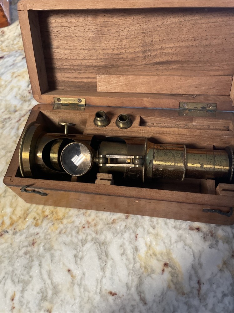 Antique Brass Field Pocket Microscope