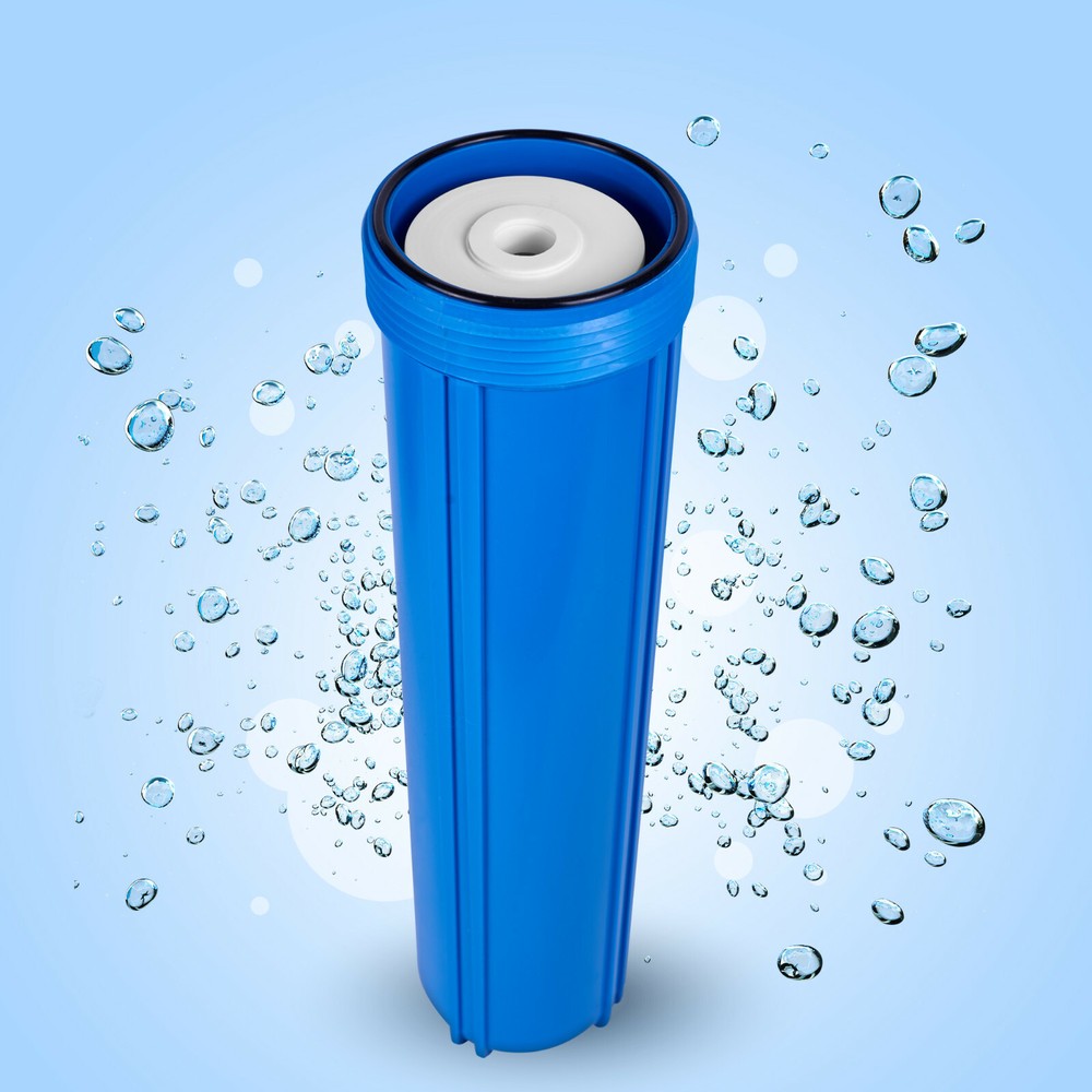 High Capacity Blue Whole House Water Filter System & Block Carbon Filter