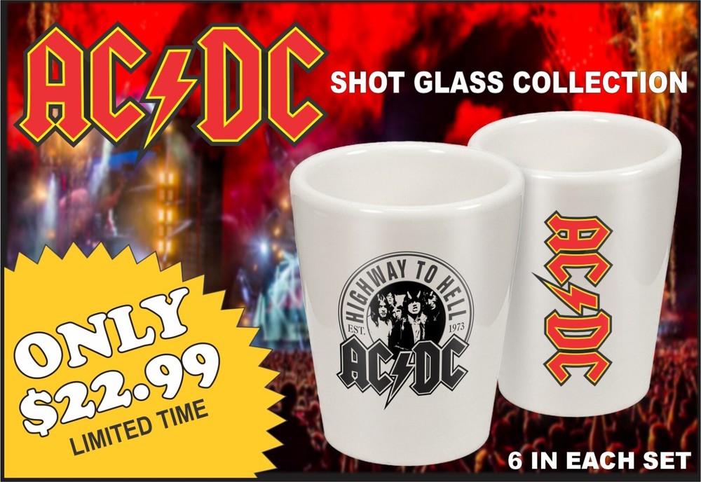 AC/DC Rock Shot Glasses x2