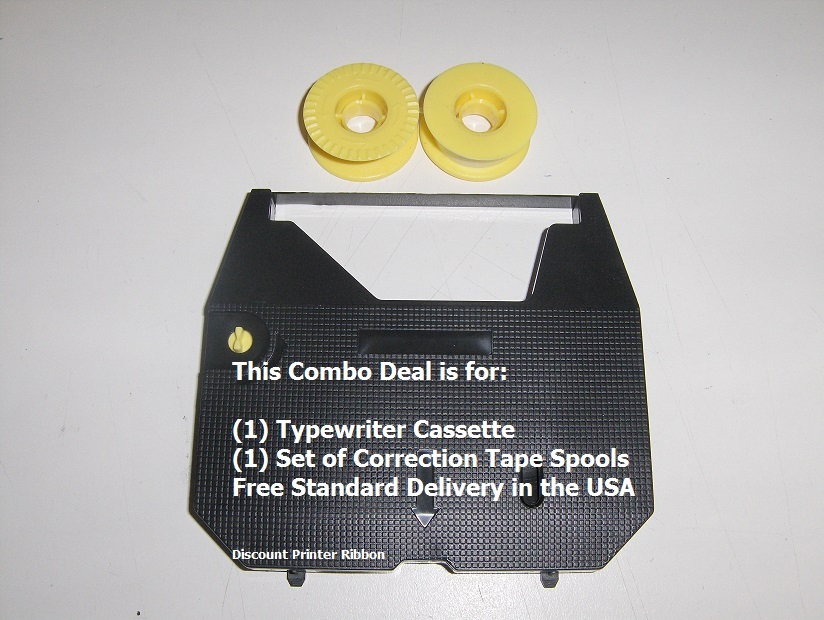 Panasonic KXR320 Typewriter Ribbon Cartridge + Correction Tape Spool Value Pack