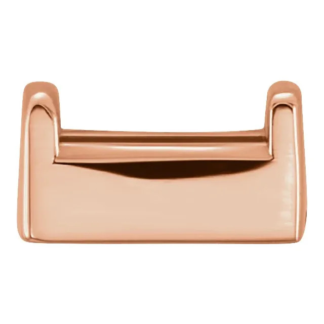 14K Rose Gold Unset Straight Baguette Solid Base Setting