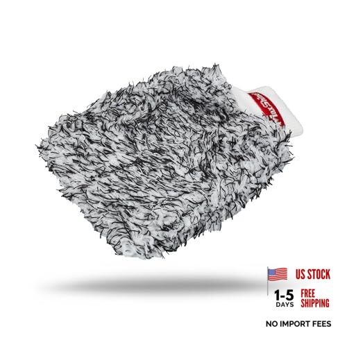 Universal Black & White Microfiber Wash Mitt - Premium Scratch-Free - Small