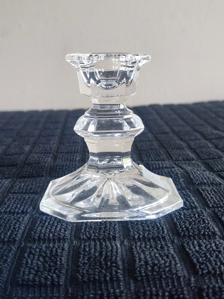 Single Light Candlestick Holder by Mikasa• Edinburgh Pattern • Blown Glass