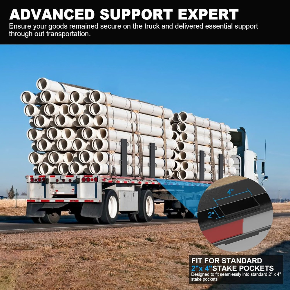30" Adjustable Heavy Duty C Channel Pipe Stakes - 4 Pack for Trailers