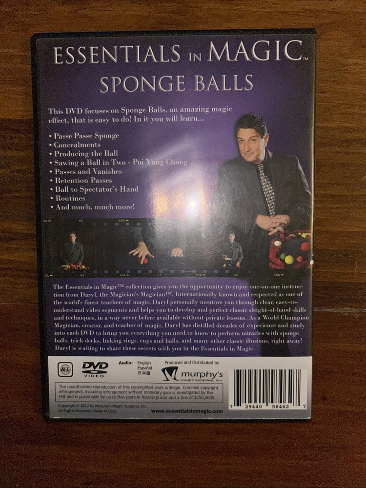 Essentials in Magic: Sponge Balls by Daryl Professional Magic Trick DVD