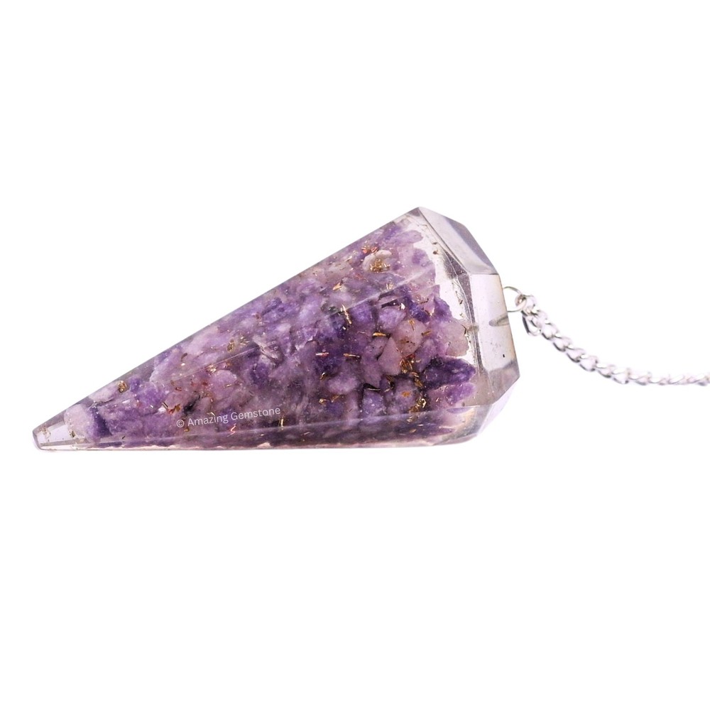 Lepidolite Orgone Crystal Pendulums