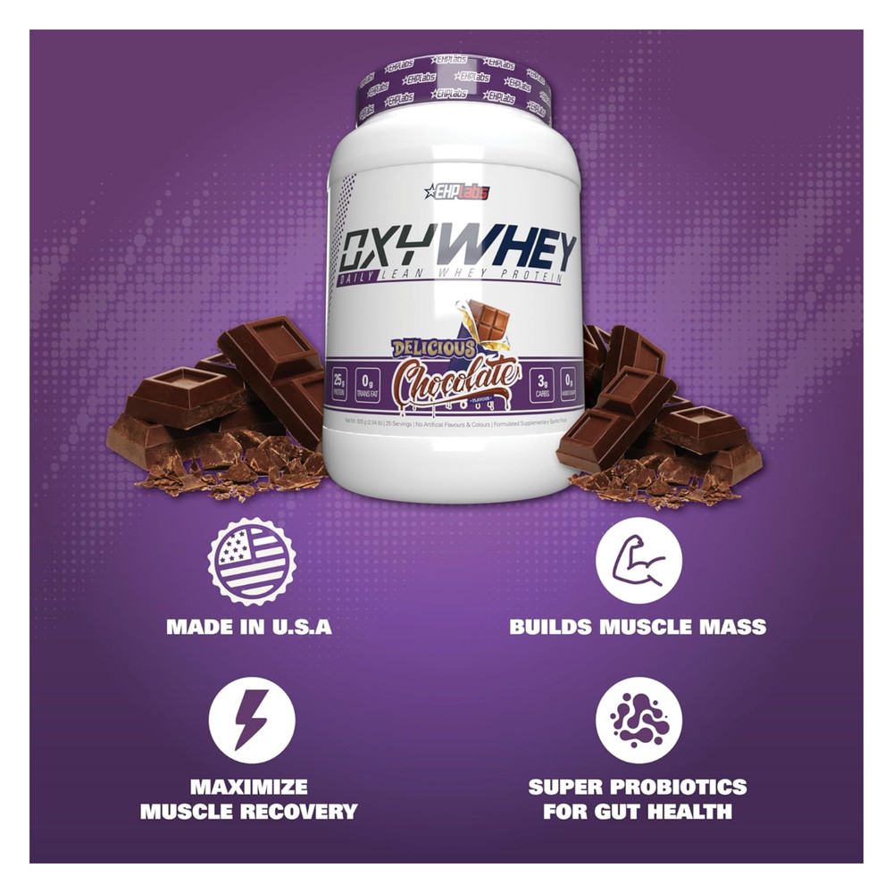 OxyWhey Whey Protein Isolate 25g Protein Low Carb Chocolate 25 Serves