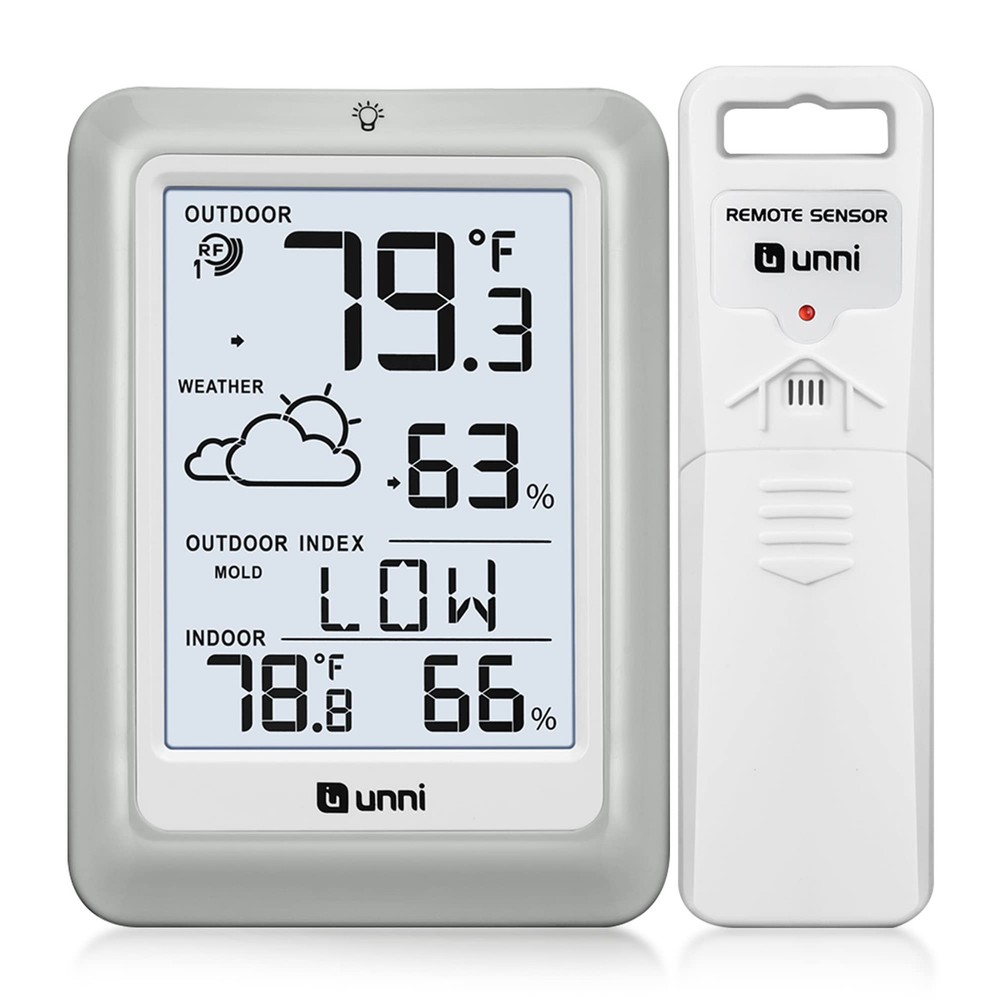 Indoor Outdoor Thermometer Hygrometer Wireless Weather Station, Temperature H...