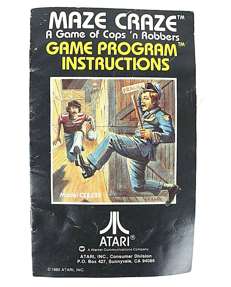 Maze Craze & Outlaw Game Program Instructions Manual Atari 2600 1978 1980