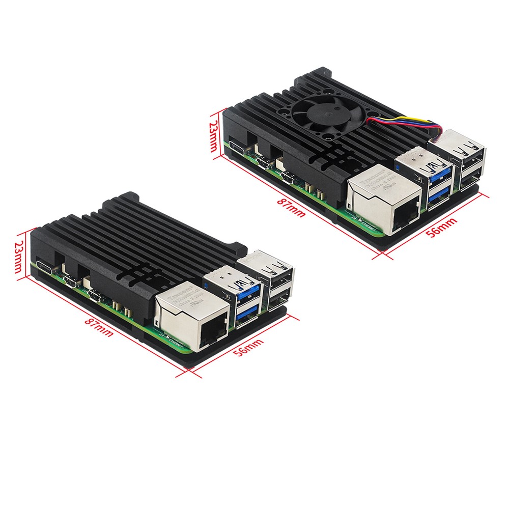 Metal Casing Raspberry pi5 Passive Cooling Casing Optional Cooling Fan US