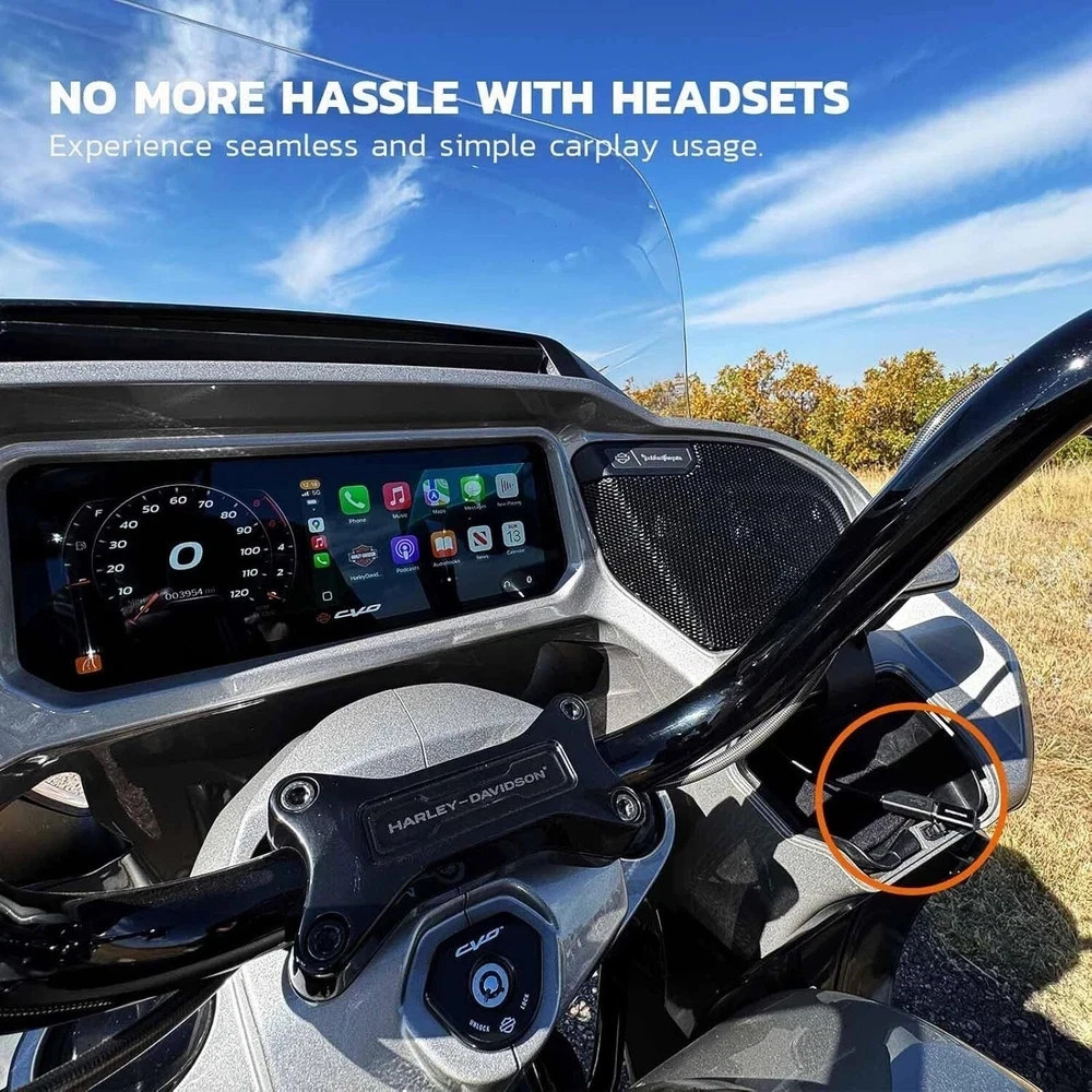 Bypass Motorcycle CarPlay Bluetooth Headset Adapter with Black