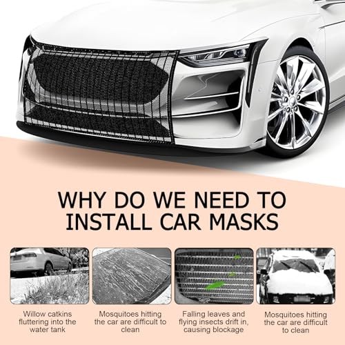 2 PCS Car Grill Mesh, High-density Grille Air Intake Protection Mesh, Engine