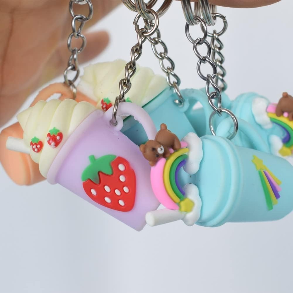 50PCS Bulk Keychains, 1 Inch Key Rings and Chain Silver