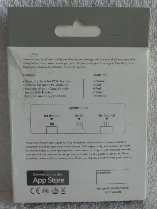 Easyflash 32GB 3 in Multi Functions USB Flash Drive Black Apple Android IPhone™