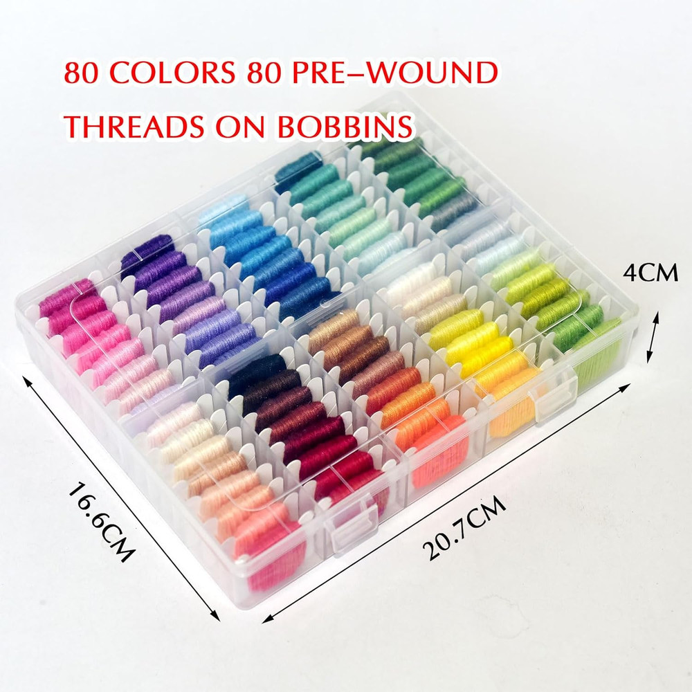 Friendship Bracelet String Kit String Bracelet Making Kit with 80 Skeins Embr...