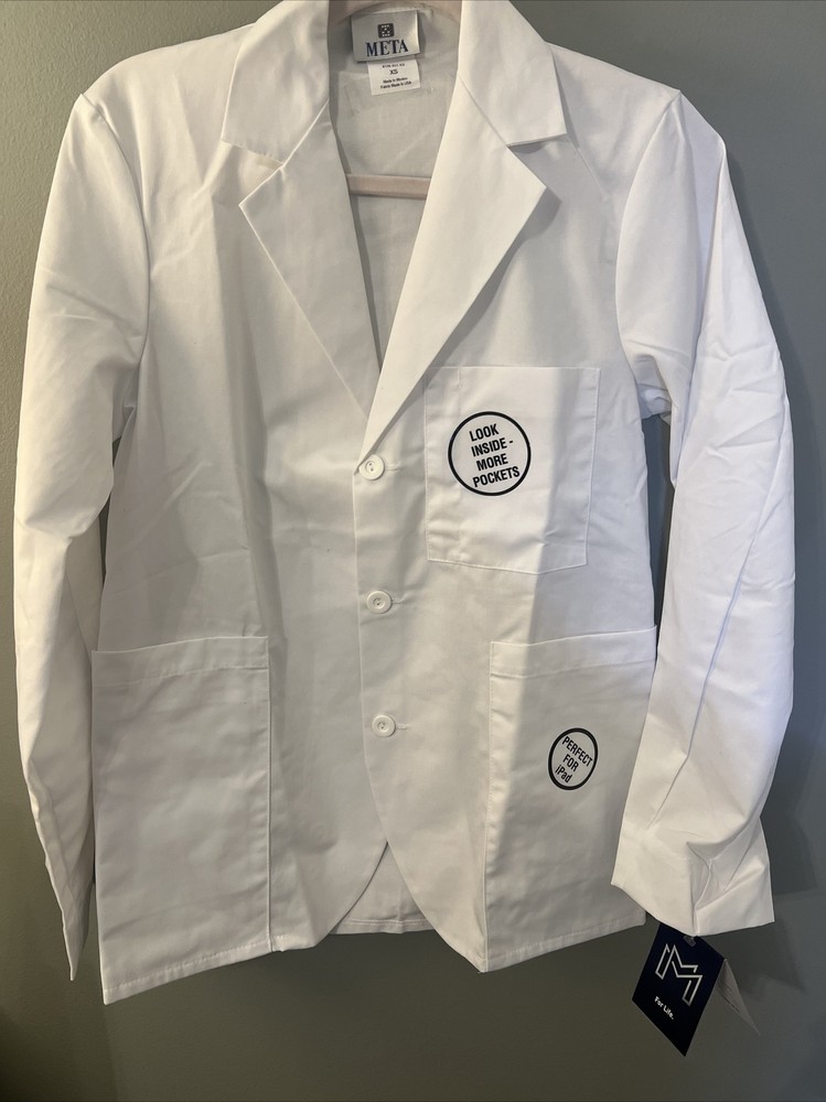 ￼ White Swan Brands Matter Lab Coat  Extra Small New Tags