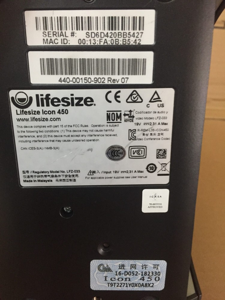 Lifesize Icon 450 Conferencing System Phone HD Camera Remote