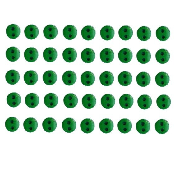 Tiny Round Green Buttons - 1/4" Doll Clothes Quilt Sew  - Shelly's Buttons