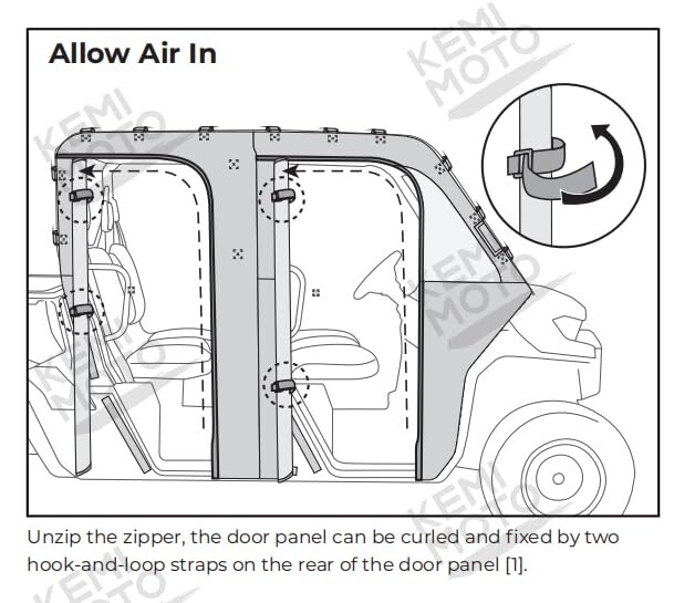 Upgrade Soft Doors Cab Enclosure Full Windshield for Defender MAX HD 7/8/9/10