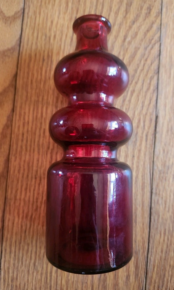 Red Double Bubble Bottle 7 Inches Tall