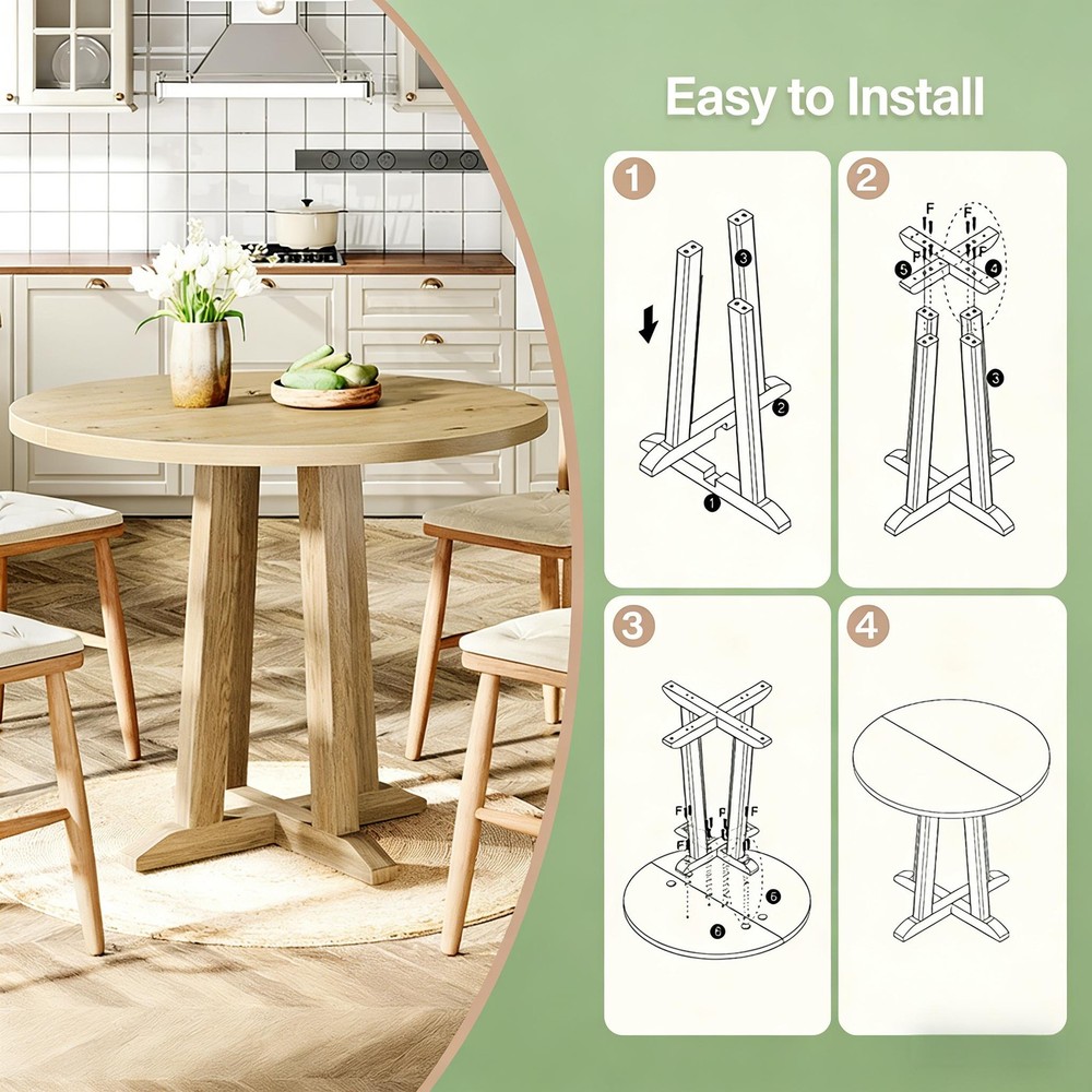 Compact Greeting Table,Wood Kitchen Table,Round Dining Table,Reading table