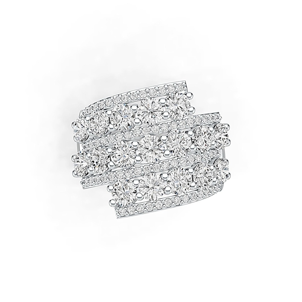 Sterling Silver Semi Mount Ring Setting Round RD 4x4mm White Topaz